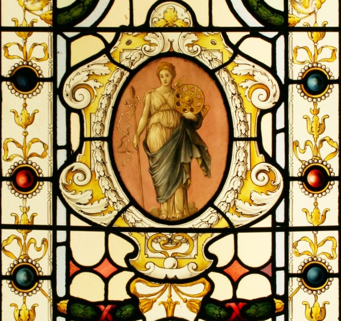 Ref: Vic537 - Victorian Stained Glass Window -  Fortuna & the Wheel of Fortune - Image 5