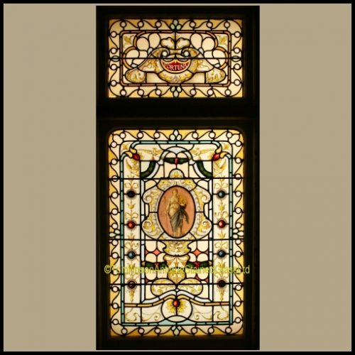 Antique stained glass window