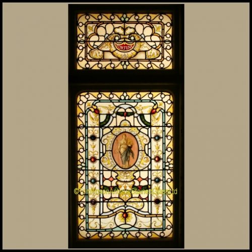 Antique stained glass window