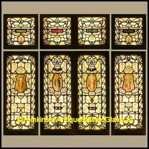 Set of Victorian Stained Glass Windows