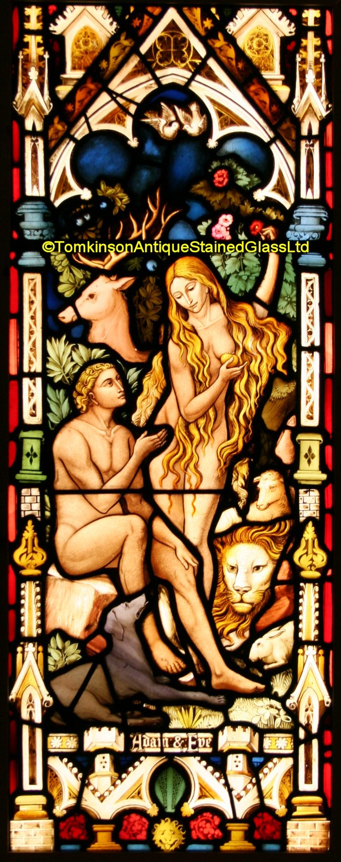 Adam & Eve Stained Glass Window
