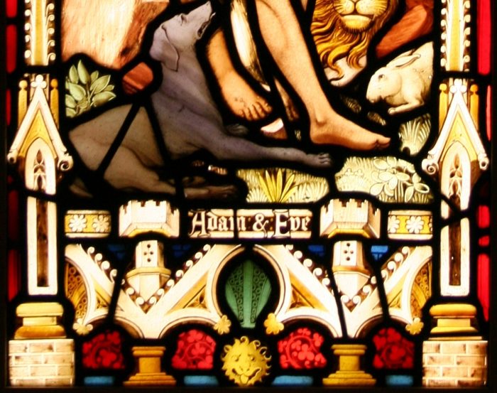 Ref: Rel335 - Antique Religious Church Stained Glass Window -  Adam & Eve - Image 5