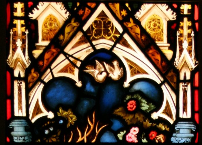 Ref: Rel335 - Antique Religious Church Stained Glass Window -  Adam & Eve - Image 4