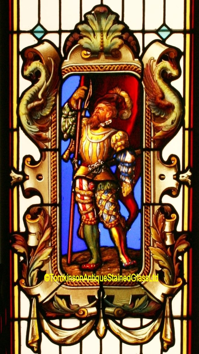 Ref: Fre266 - Antique French Stained Glass Windows - 3 French Château Panels - Image 5