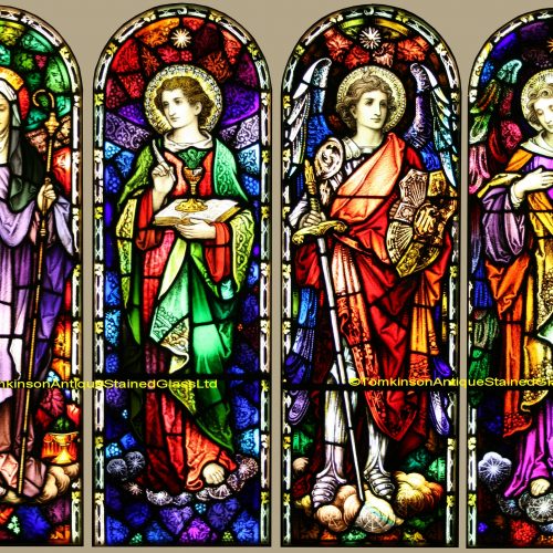 Ref: Rel340 - 4 Antique Religious Church Stained Glass Windows - By ...