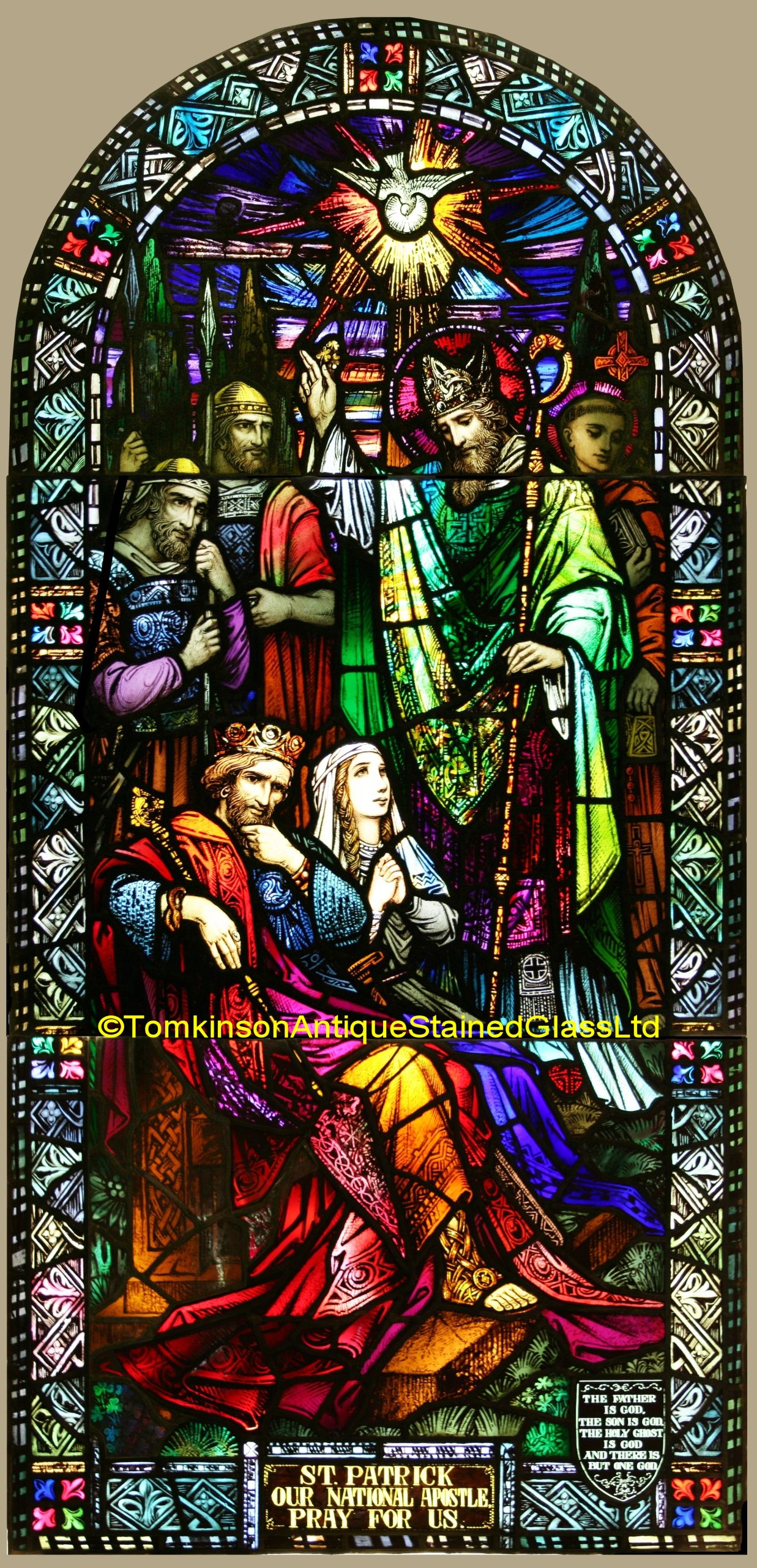 Ref: Rel341 - Antique Religious Church Stained Glass Window  - By Earley Studios, Dublin, Ireland - Image 2