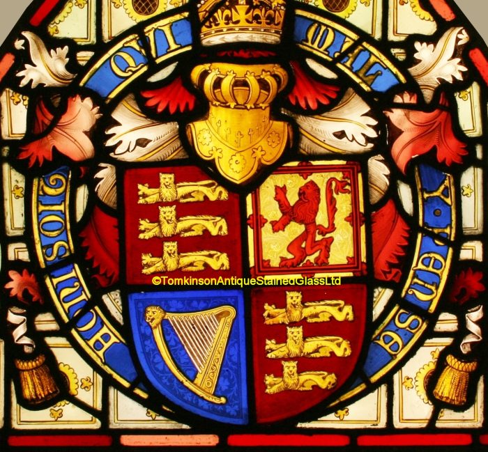Ref: Vic545 - Victorian Stained Glass Window - Coat of Arms ~ Armorial ~ Heraldic - Image 3