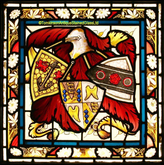 Ref: Vic546 - 3 Victorian Stained Glass Windows - Coat of Arms ~ Armorial ~ Heraldic - Image 6