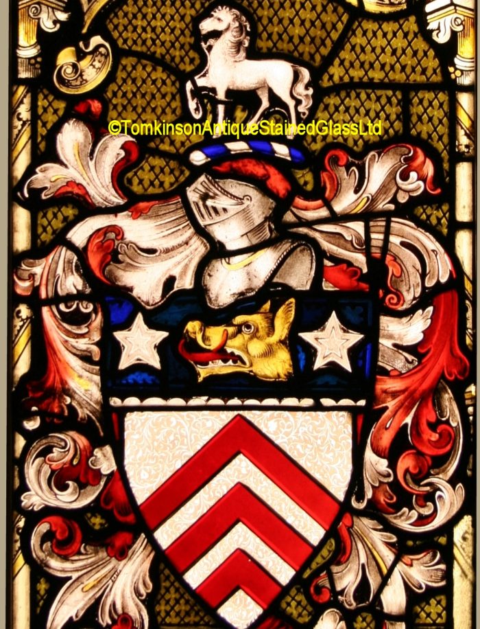 Ref: Vic547 - Victorian Stained Glass Window - Coat of Arms ~ Armorial ~ Heraldic - Image 4