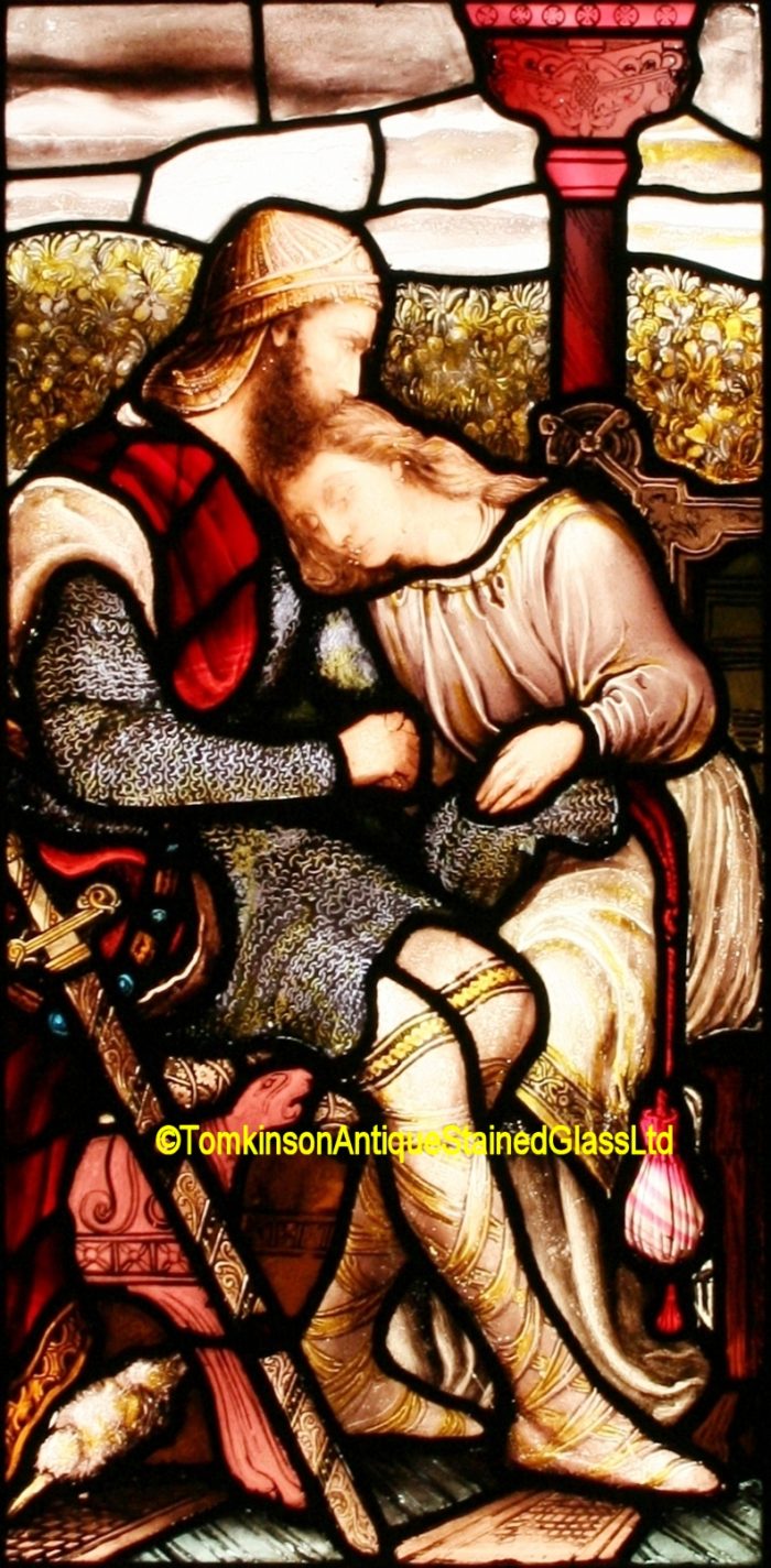 Guinevere & Lancelot Stained Glass