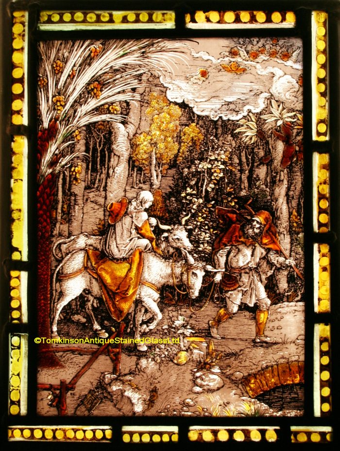 Ref: Ron429 - Roundels – Stained Glass Panel - Flight Into Egypt - Image 2