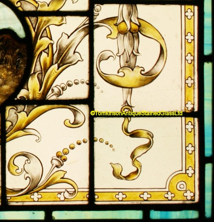 Ref: Vic549 - Victorian Stained Glass Window - Cherubs Playing - Image 6
