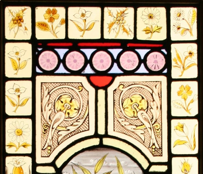 Ref: Vic554 - Victorian Stained Glass Window - Pre-Raphaelite Classical Maiden - Image 3