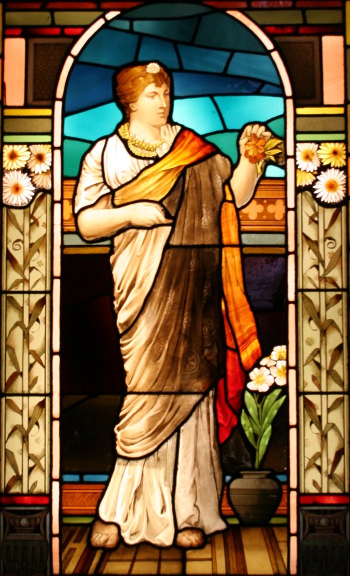 Ref: Vic556 - Victorian Stained Glass Window - Pre-Raphelite Maiden - Image 3