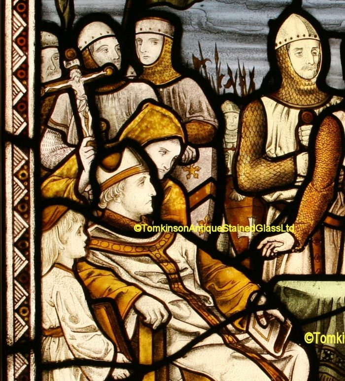 Ref: Vic558 - Victorian Stained Glass Window - King John Signing the Magna Carta - Image 4