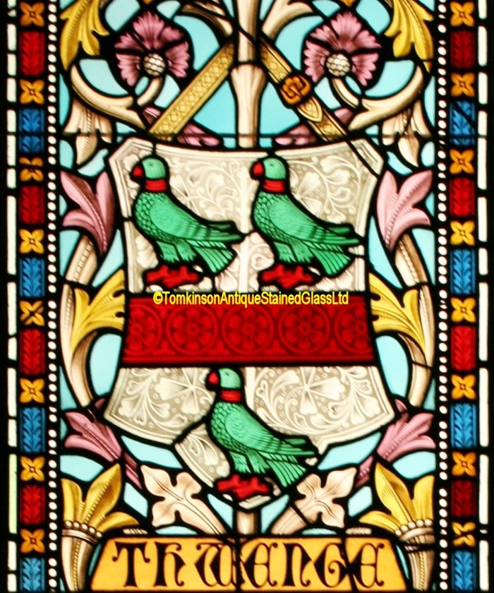 Ref: Vic560 - 4 Victorian Stained Glass Windows - Armorial ~ Heraldic ~ Coat of Arms - Image 10