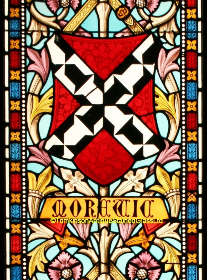Ref: Vic560 - 4 Victorian Stained Glass Windows - Armorial ~ Heraldic ~ Coat of Arms - Image 13
