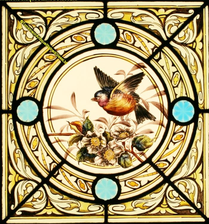 Ref: Vic638 - 2 Victorian Stained Glass Windows - Dicky Birds - Image 8