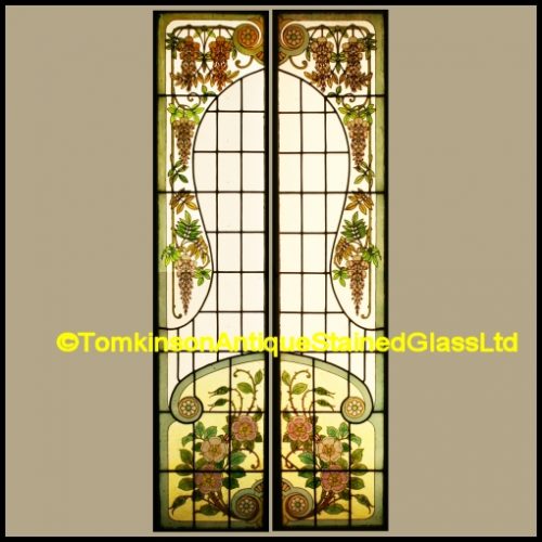Antique Stained Glass French Doors