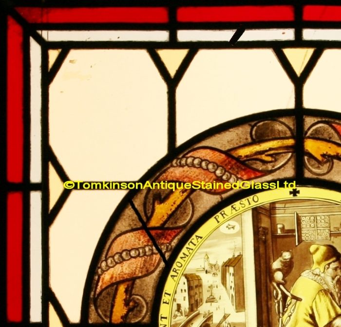 Ref: Ron452 - Roundel – Antique Stained Glass Panel - Joseph-Alfred Ponsin - Image 3