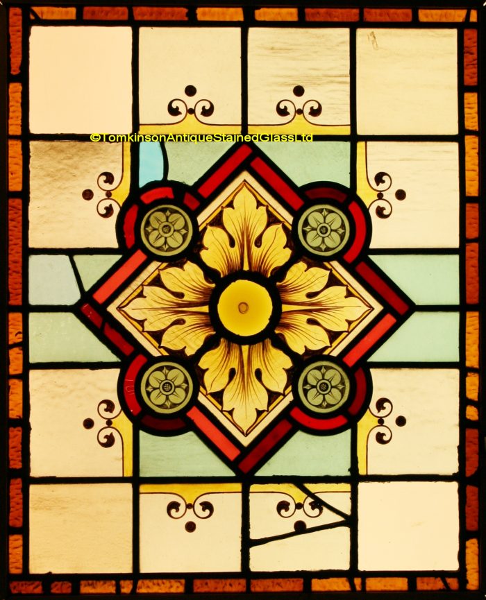 Ref: Ed341 - 2 Antique Stained Glass Windows - Image 2