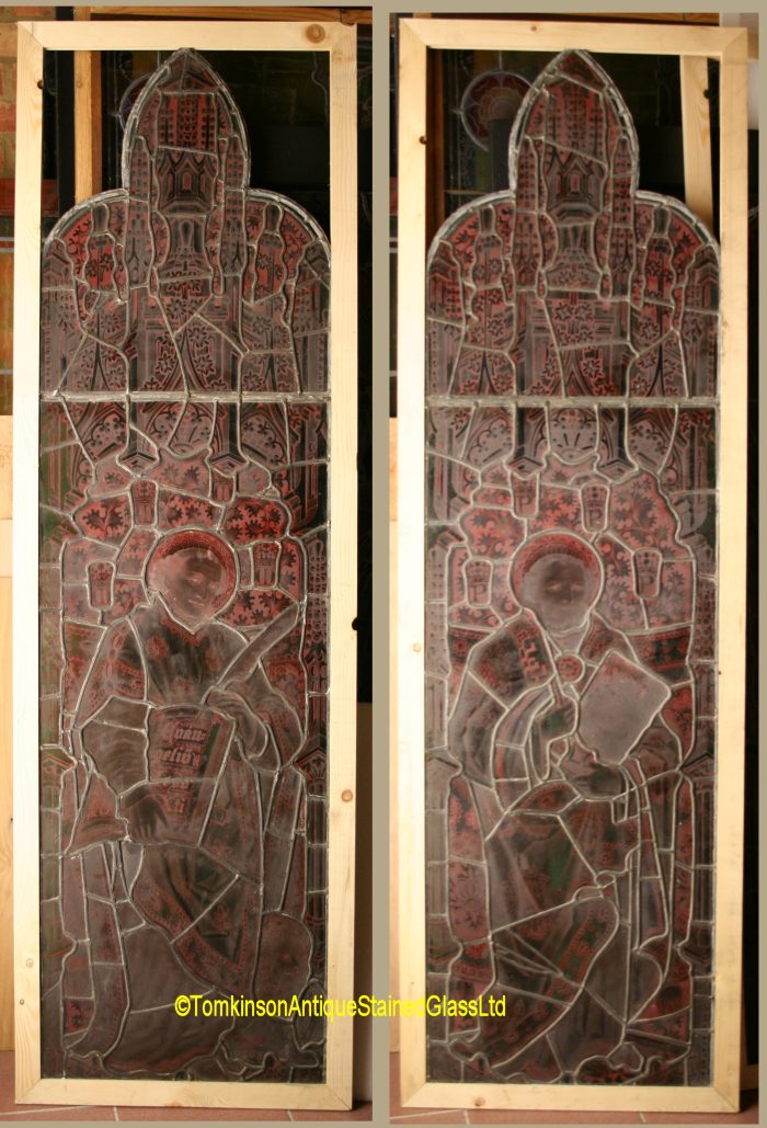 Antique church stained glass windows