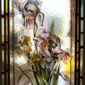 Iris - Victorian Stained Glass Window