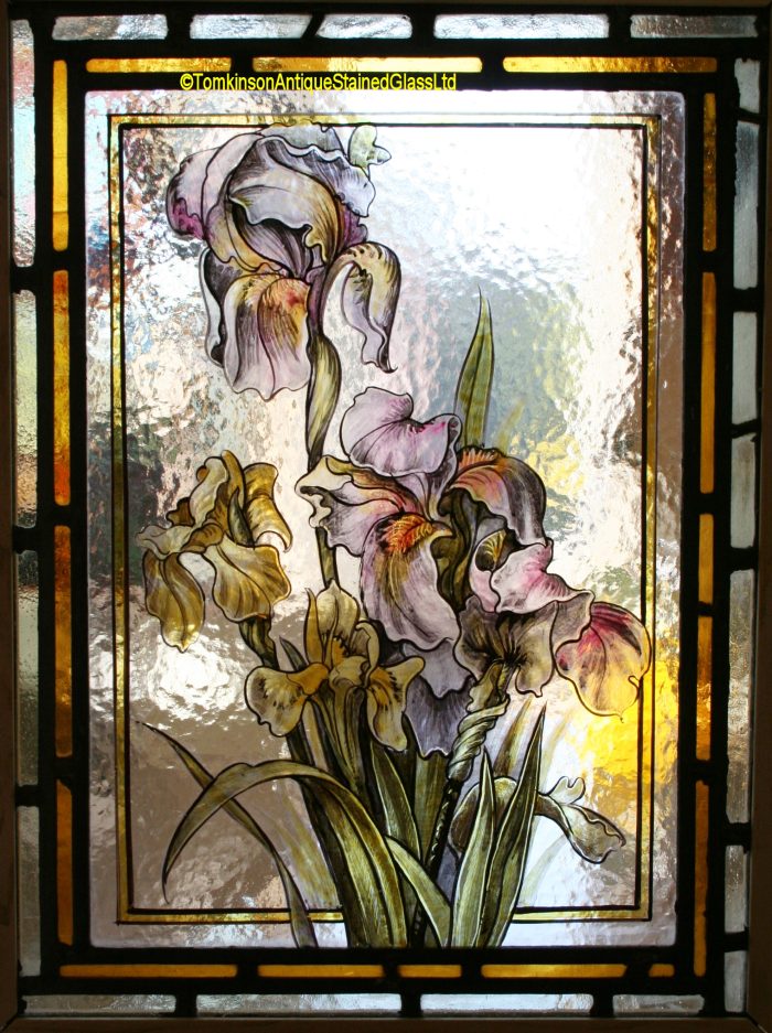 Iris - Victorian Stained Glass Window