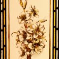 White Lilies - Antique Victorian Stained Glass Window