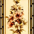 White & Pink Lilies - Antique Victorian Stained Glass Window