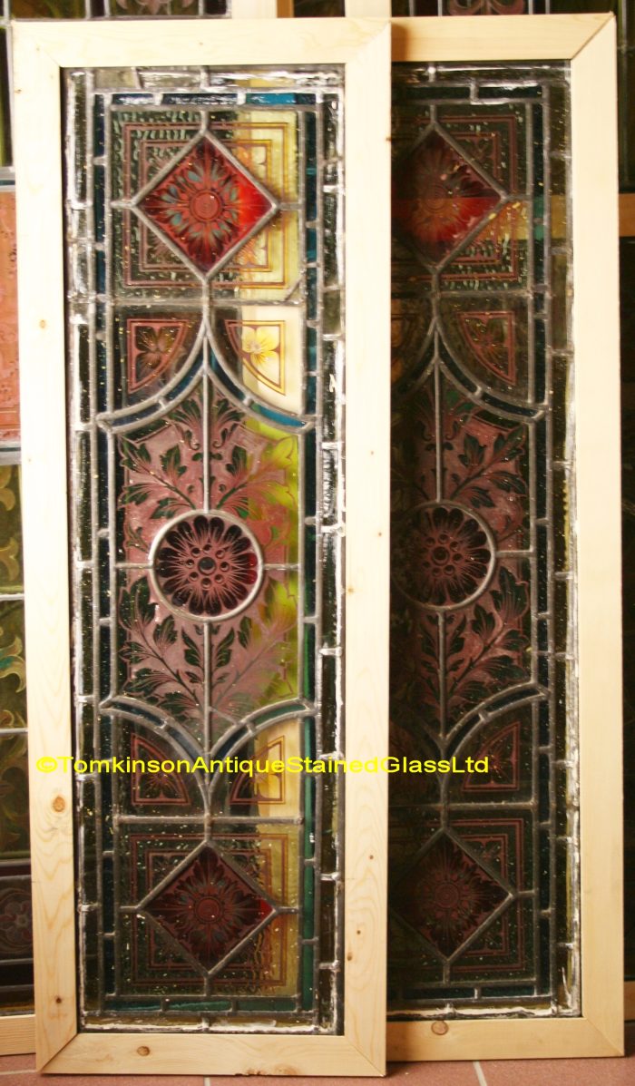 Ref: Vic570 - 2 Victorian Stained Glass Windows - Stained Glass Door Panels - Image 5