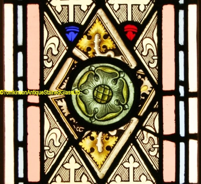 Ref: Vic571 - 2 Victorian Stained Glass Windows - Grisaille Windows - Image 4