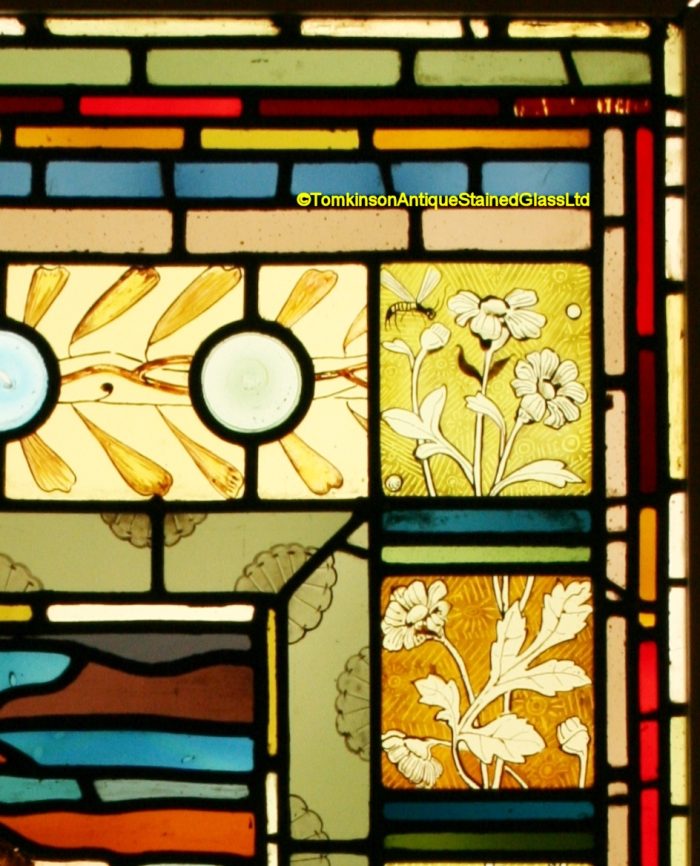 Ref: Vic574 - 3 Victorian Stained Glass Windows - Fishing - Sailing - Sowing Seeds - Image 5
