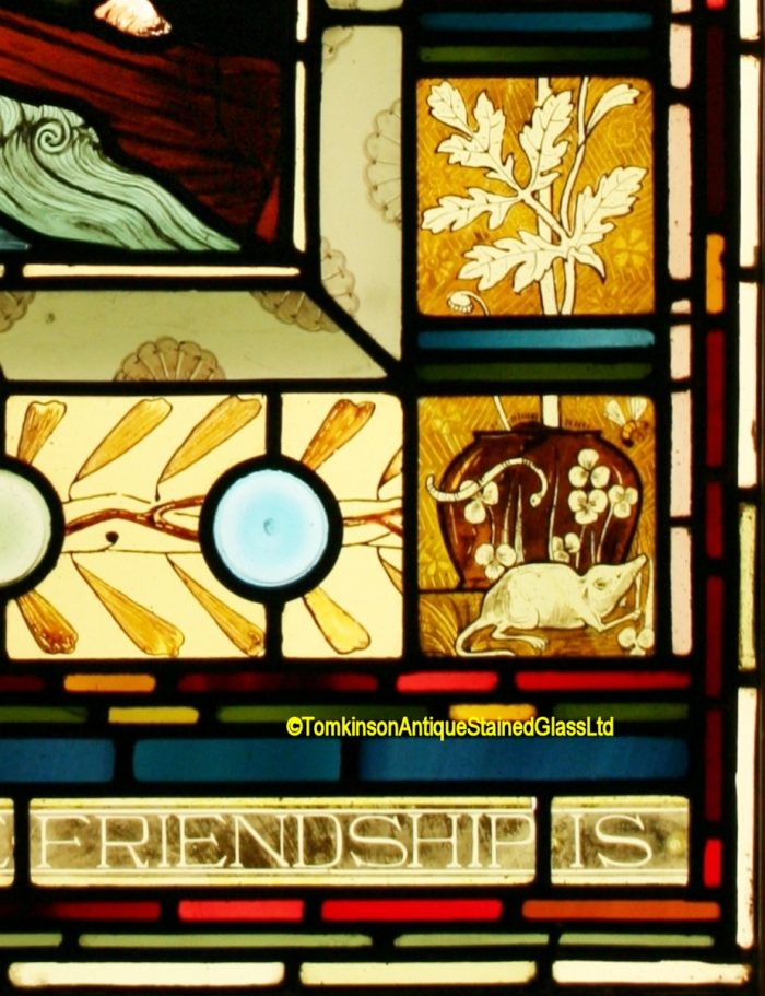 Ref: Vic574 - 3 Victorian Stained Glass Windows - Fishing - Sailing - Sowing Seeds - Image 8