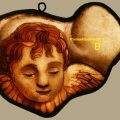 Antique Cherub Stained Glass