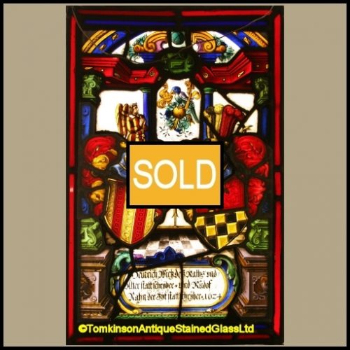 Swiss Stained Glass Panel