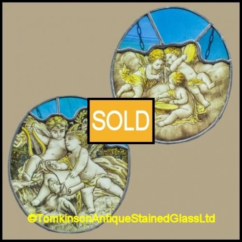 Cherub Stained Glass Panels