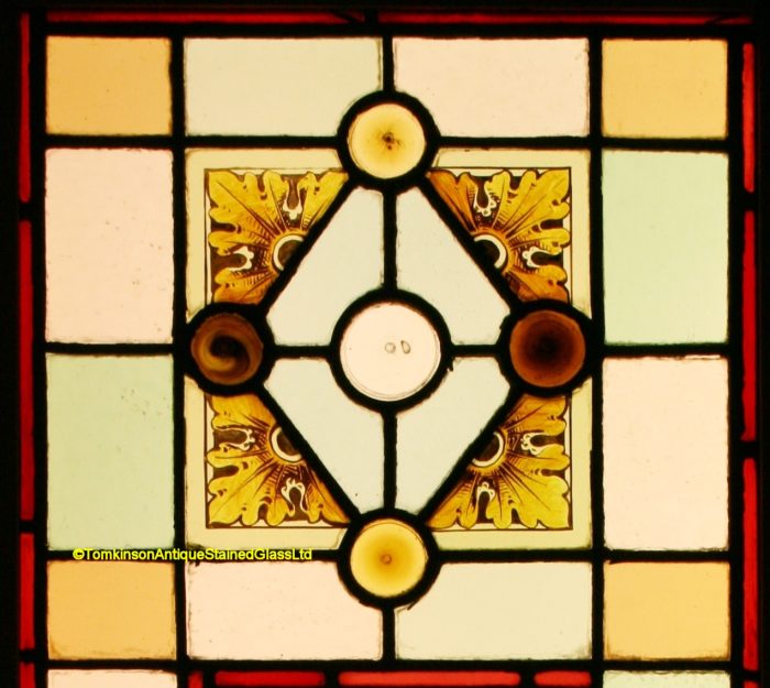 Ref: Ed344 - 2 Antique Stained Glass Windows - Pair of Stained Glass Door Panels - Image 3