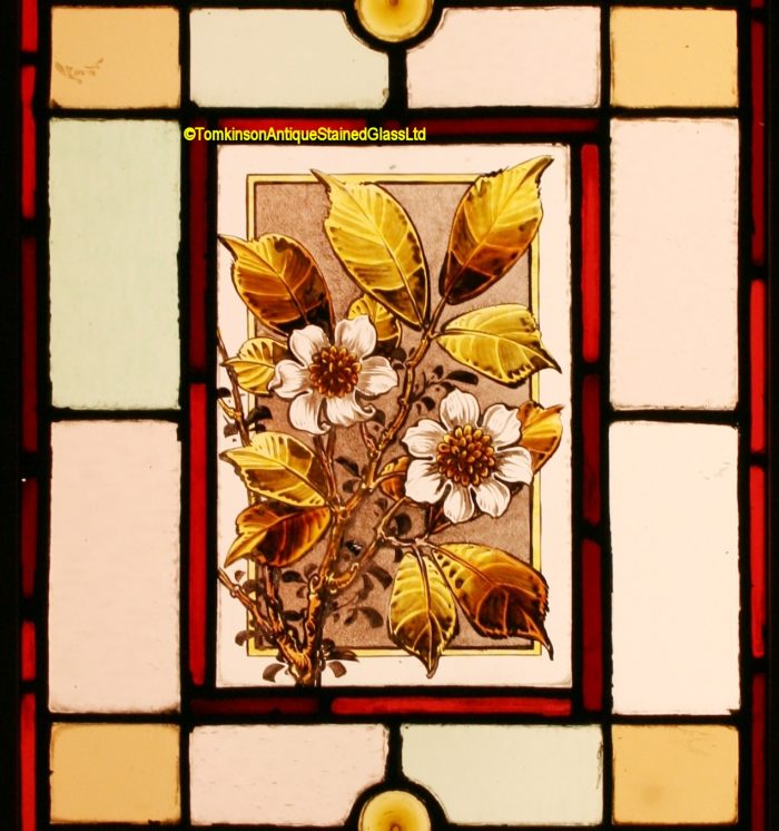 Ref: Ed344 - 2 Antique Stained Glass Windows - Pair of Stained Glass Door Panels - Image 5