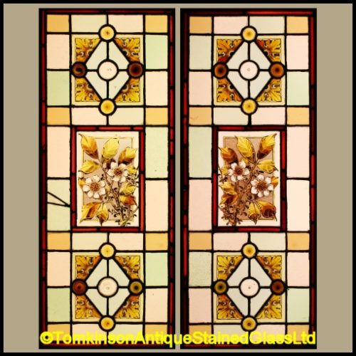 Pair Stained Glass Door Panels Tomkinson Stained Glass