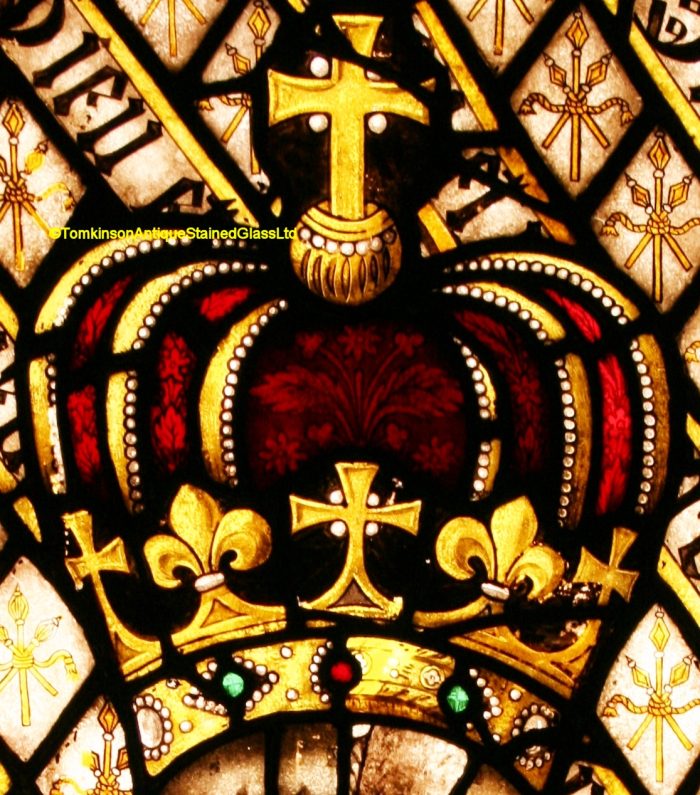Ref: Vic581 - Victorian Stained Glass Window - Armorial ~ Coat of Arms ~ Heraldic - Image 3