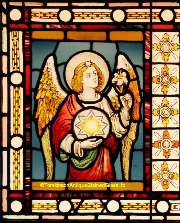 Ref: Vic583 - Victorian Stained Glass Window - Days of Creation - Image 3