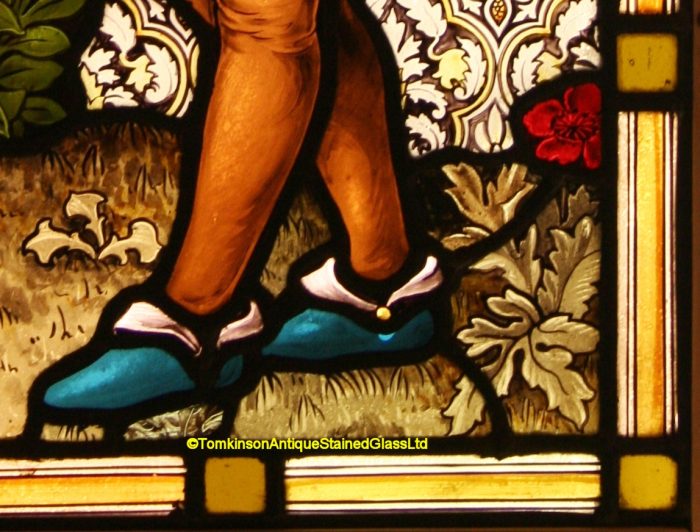 Ref: Vic585 - Victorian Stained Glass Window - Musical Minstrel - Image 4