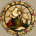 Stained Glass Roundel, Salvaged Glass For Sale