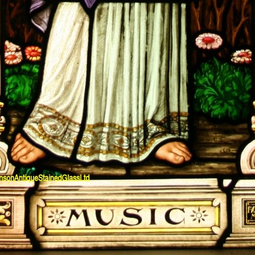 Ref Vic596 Victorian Stained Glass Window Music & Architecture