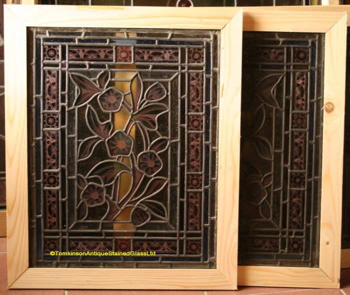 Ref: Vic598 - 3 Victorian Stained Glass Windows  - Flowers - Image 7