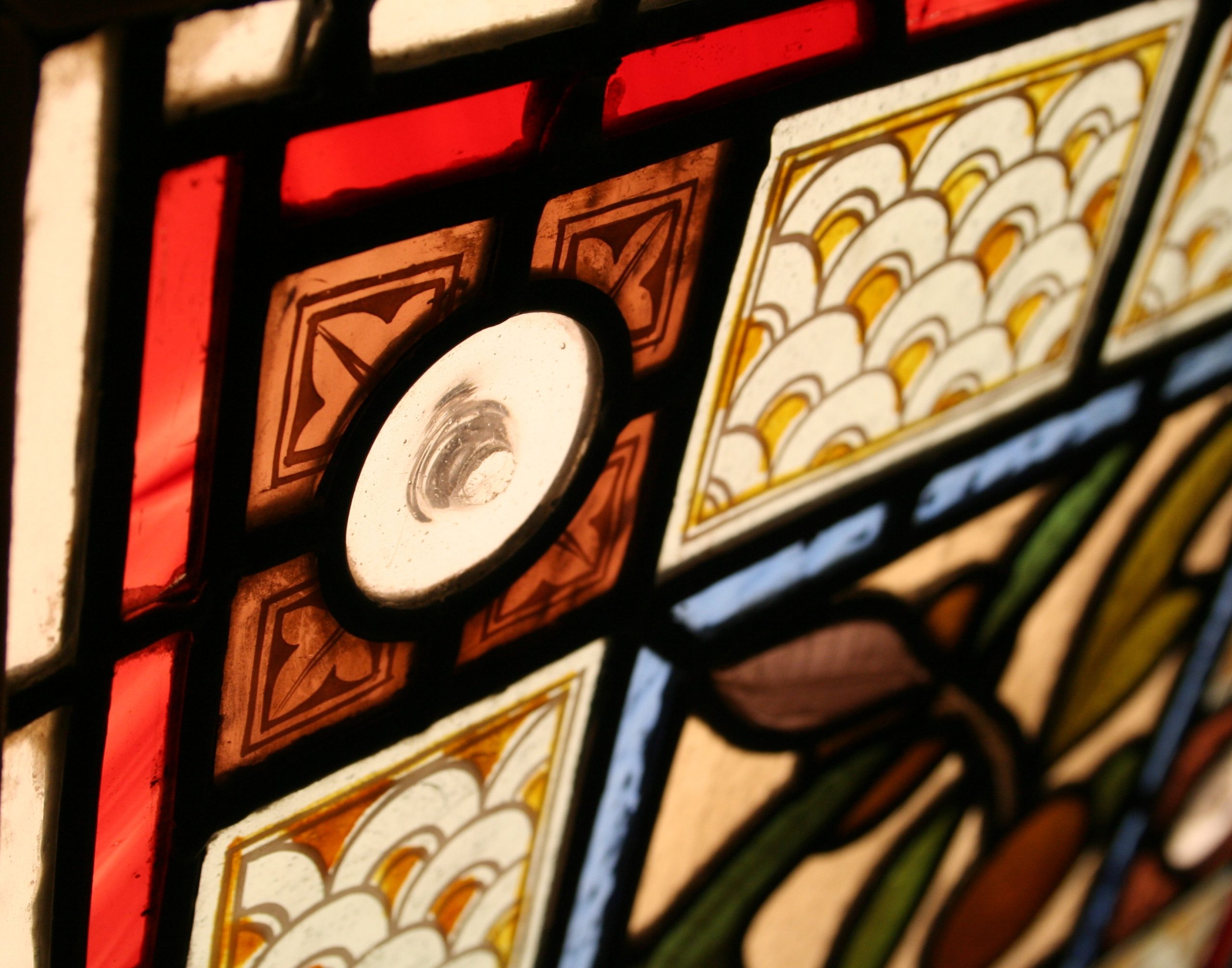 Ref: Vic599 - 3 Victorian Stained Glass Windows - Fruit & Bird - Image 5