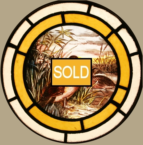 Antique Stained Glass Panel