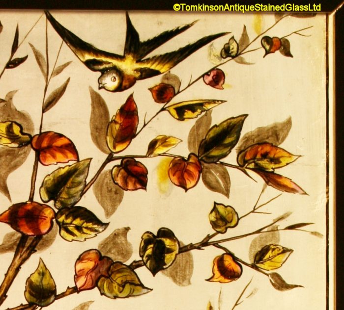 Ref: Ed356 - Antique Stained Glass Windows - Pink Rambling Roses - Image 3