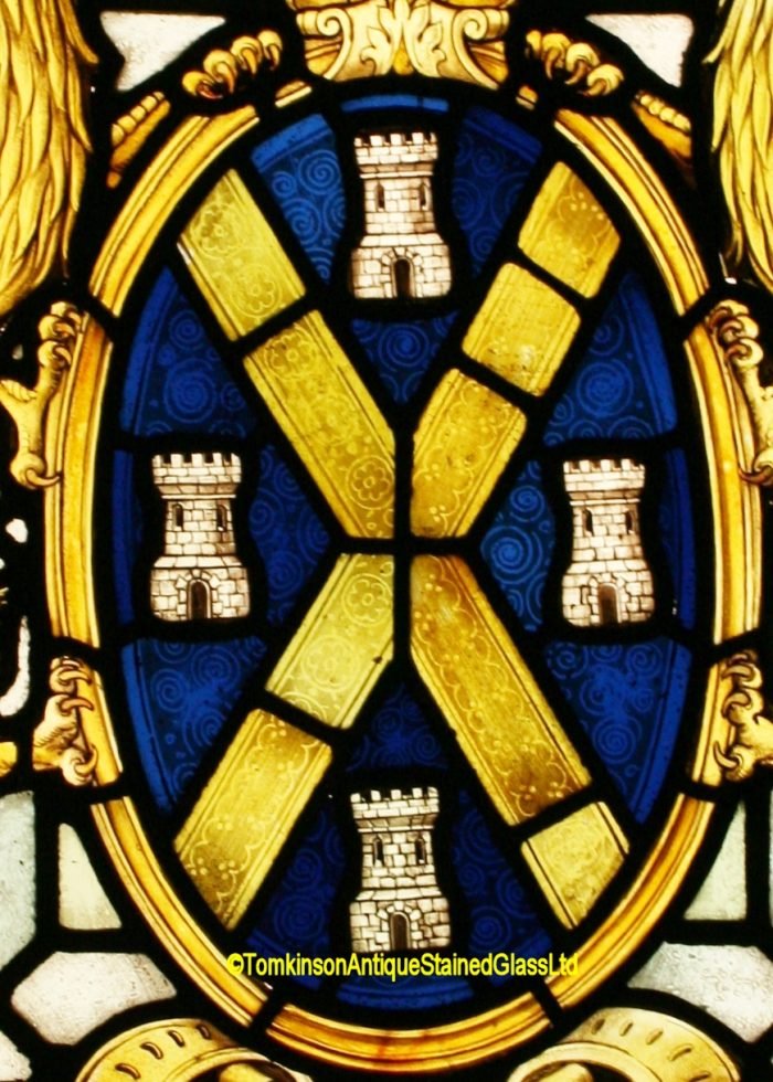 Ref: Vic604 - Victorian Stained Glass Window  -  Armorial - Heraldic - Coat of Arms - Image 3